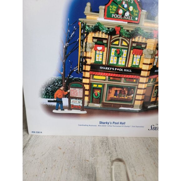 Dept 56 55614 Sharky's pool hall tournament RARE snow village accessory - Picture 10 of 10